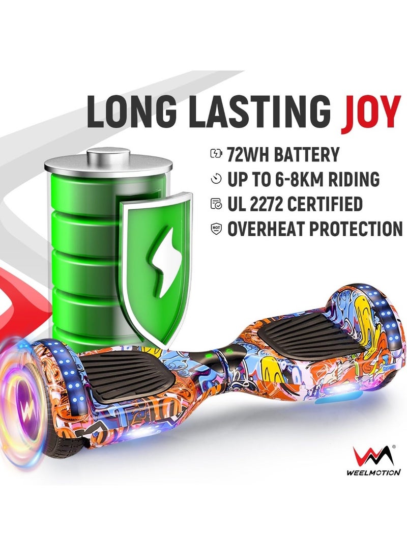 سمارت سكوتر التوازن الذكي، لوح همفي بورد مقاس 6.5 بوصة مع أضواء ممتازة، بطارية سامسونج بلوتوث، مكبر صوت مع حقيبة هدايا سكوتر. - Image 3